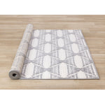 Grey Pathway 5'3" x 7'7" Ogee Patterned Area Rug - Grey, White