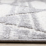 Grey Pathway 6'7" x 9'6" Ogee Patterned Area Rug - Grey, White