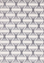 Grey Pathway 6'7" x 9'6" Ogee Patterned Area Rug - Grey, White