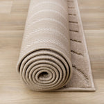 Golden Dunes 6'7" x 9'6" Modern Curved Arches Design Area Rug - Beige