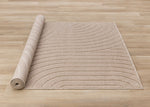 Golden Dunes 6'7" x 9'6" Modern Curved Arches Design Area Rug - Beige
