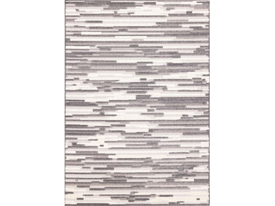 Pixel Drift 5'3" x 7'7" Broken Lines Design Area Rug - Grey, White