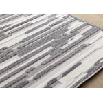 Pixel Drift 5'3" x 7'7" Broken Lines Design Area Rug - Grey, White