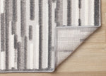 Pixel Drift 5'3" x 7'7" Broken Lines Design Area Rug - Grey, White