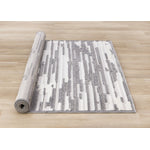 Pixel Drift 5'3" x 7'7" Broken Lines Design Area Rug - Grey, White