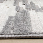 Pixel Drift 6'7" x 9'6" Broken Lines Design Area Rug - Grey, White