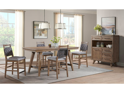 Oslo 5-Piece Extendable Counter Height Dining Set - Weathered Chestnut