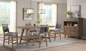 Oslo 5-Piece Counter Height Dining Set - Weathered Chestnut