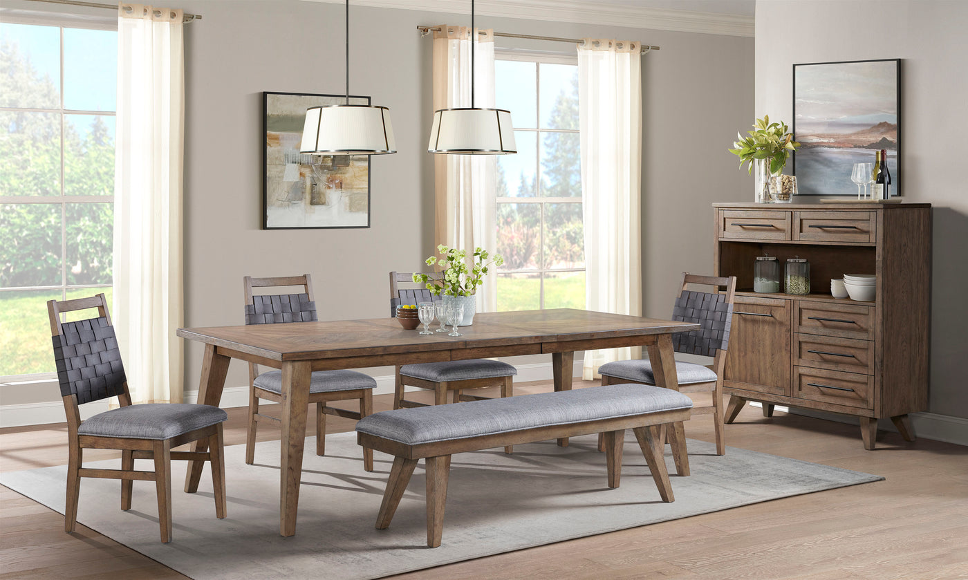 Oslo 6-Piece Extendable Dining Set - Weathered Chestnut