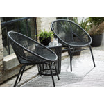 Mandarin Cape 3-Piece Outdoor Table and Chairs Set - Black, Grey