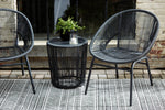 Mandarin Cape 3-Piece Outdoor Table and Chairs Set - Black, Grey