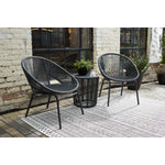 Mandarin Cape 3-Piece Outdoor Table and Chairs Set - Black, Grey