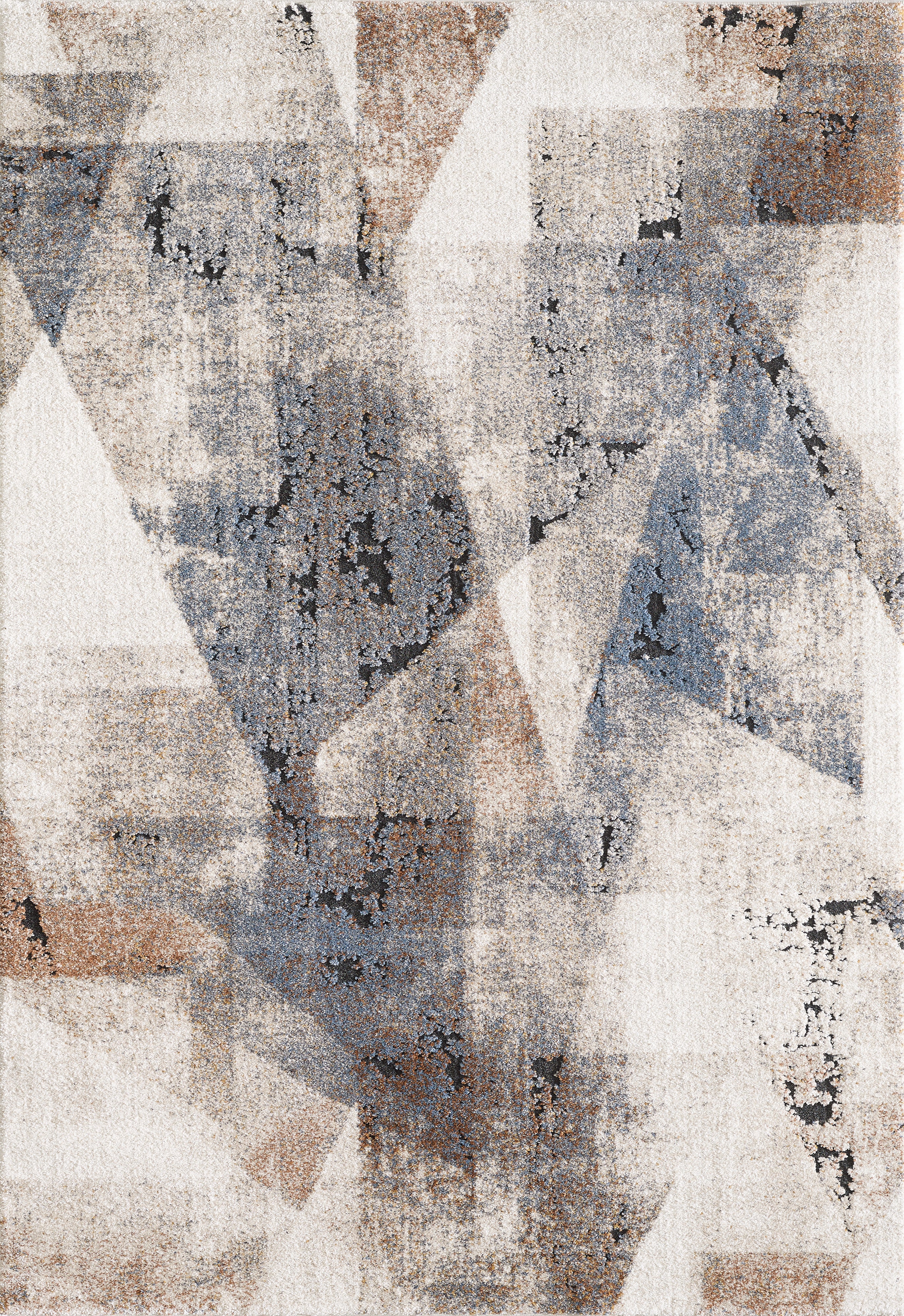 Merinos Panorama 7'8" x 10'8" Area Rug with Underpad - Blue, Cream