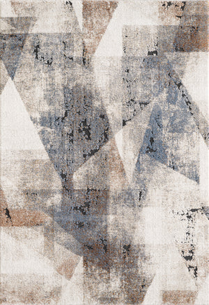 Merinos Panorama 7'8" x 10'8" Area Rug with Underpad - Blue, Cream