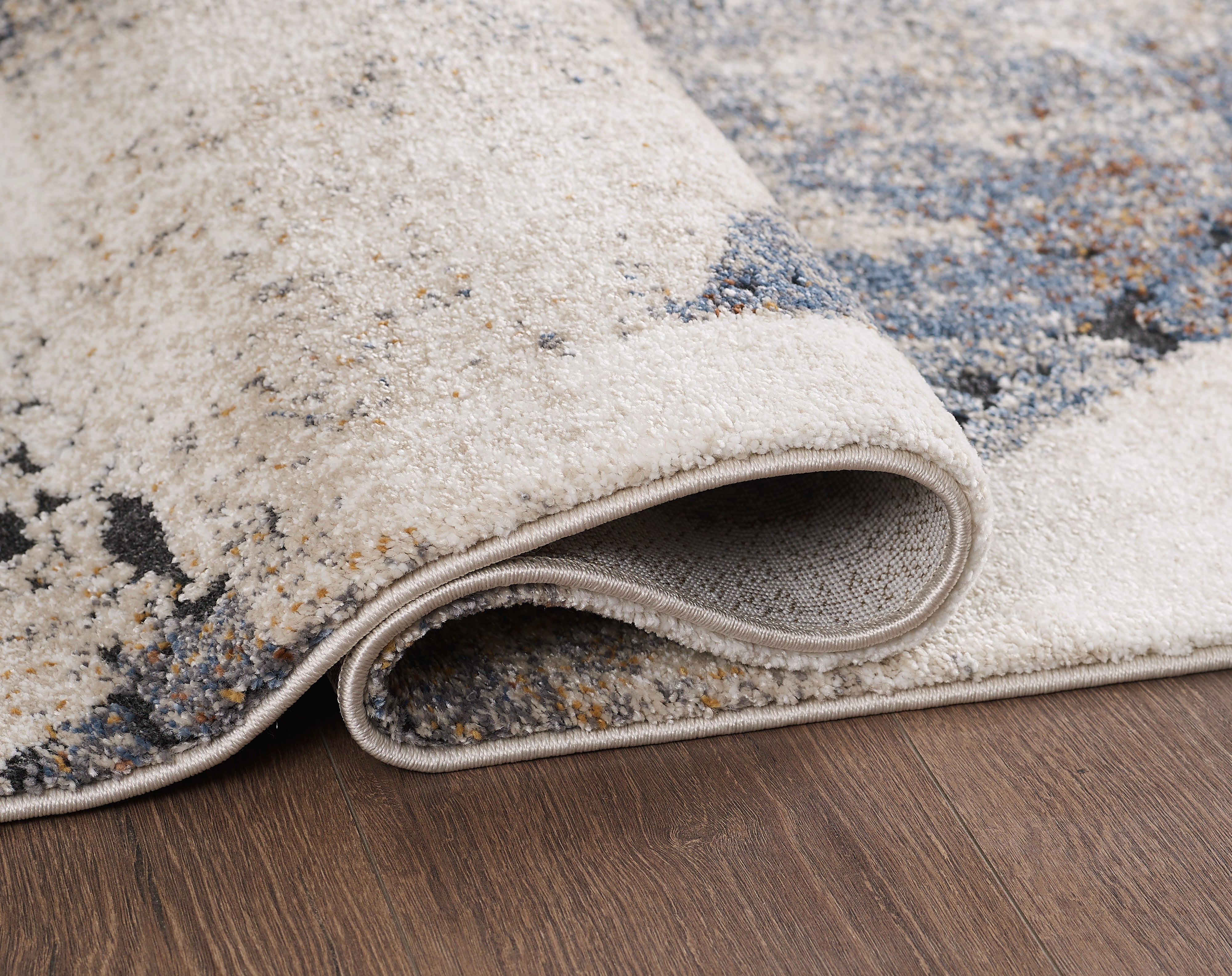 Merinos Panorama 6'6" x 9'5" Area Rug - Blue, Cream