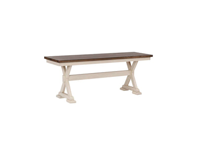 Mariana Dining Bench - Antique White, Brown