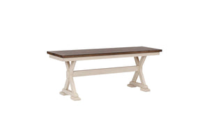 Mariana Dining Bench - Antique White, Brown
