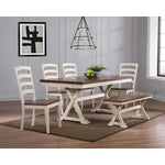 Mariana Dining Table - Antique White, Brown