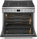 Frigidaire Professional Smudge-Proof Stainless Steel 36" Dual-Fuel Freestanding Range (4.4 Cu. Ft) - PCFD3670AF