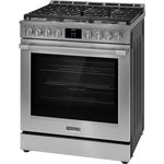 Frigidaire Professional Smudge-Proof® Stainless Steel 30" Front Control Gas Range with Total Convection (6 Cu. Ft) - PCFG3080AF