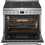 Frigidaire Professional Stainless Steel 36" Gas Front Control Freestanding Range (4.4 Cu. Ft) - PCFG3670AF