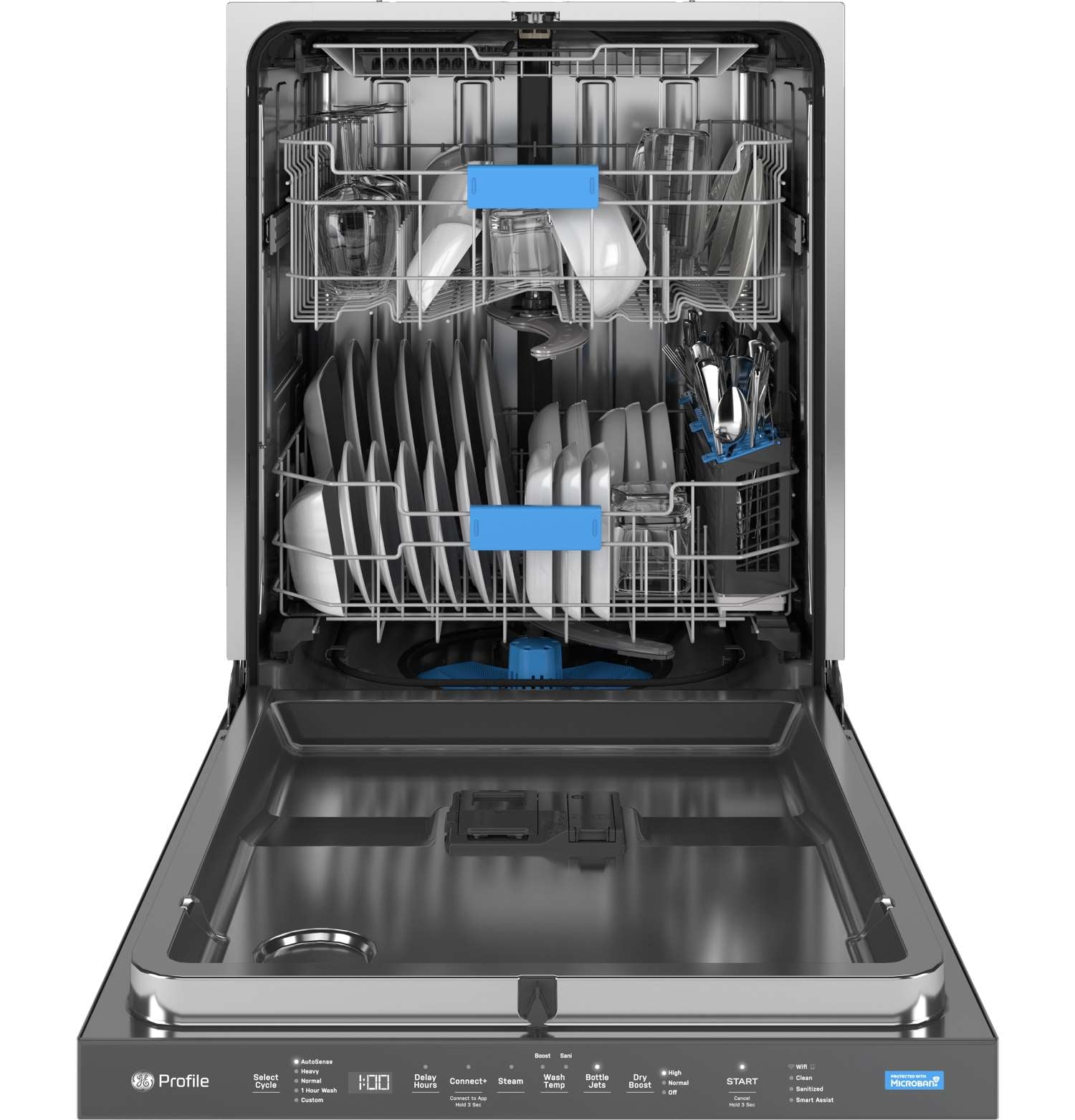 GE Profile 24" Fingerprint Resistant Stainless Smart Dishwasher with Stainless Steel Interior and Third Rack - PDP715SYVFS