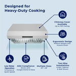 Hauslane Stainless Steel PRO Series 36" Versatile Under Cabinet or Wall Mounted Range Hood with Smart App Control - PRO500SS-36--