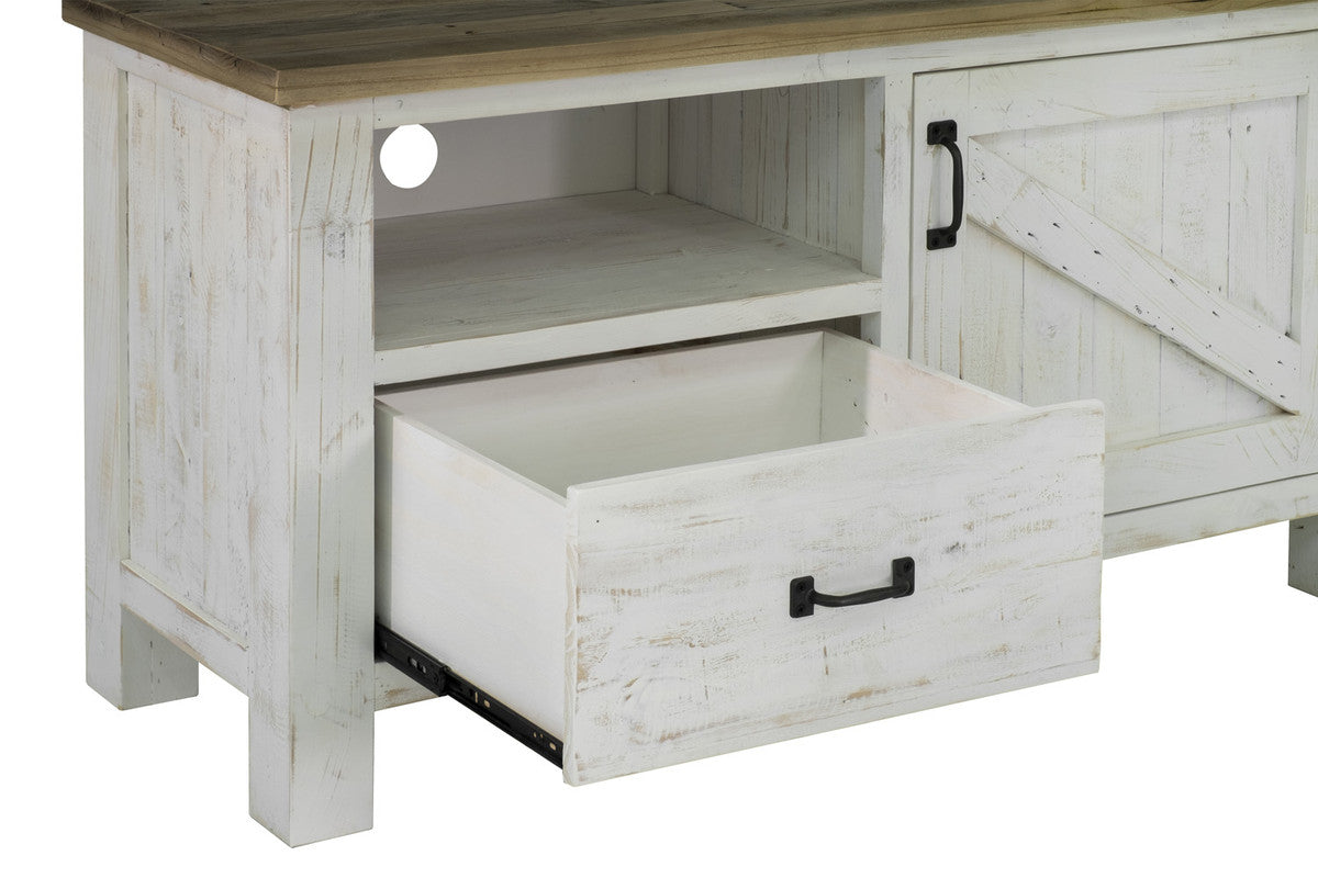 Borsgade 49.25" Reclaimed Pine TV Stand - Antique White/Rustic Natural
