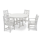 POLYWOOD® Chippendale 5-Piece Round Dining Set - White