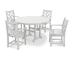 POLYWOOD® Chippendale 5-Piece Round Dining Set - White