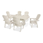 POLYWOOD® Nautical Adirondack 7-Piece Trestle Dining Set - Sand