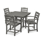 POLYWOOD® La Casa Café 5-Piece Farmhouse Arm Chair Dining Set - Slate Grey