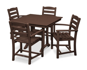 POLYWOOD® La Casa Café 5-Piece Farmhouse Arm Chair Dining Set - Mahogany