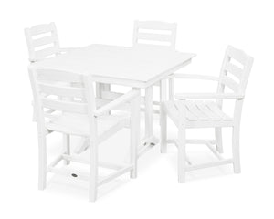 POLYWOOD® La Casa Café 5-Piece Farmhouse Arm Chair Dining Set - White