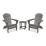 POLYWOOD® South Beach 3-Piece Folding Adirondack Set - Slate Grey