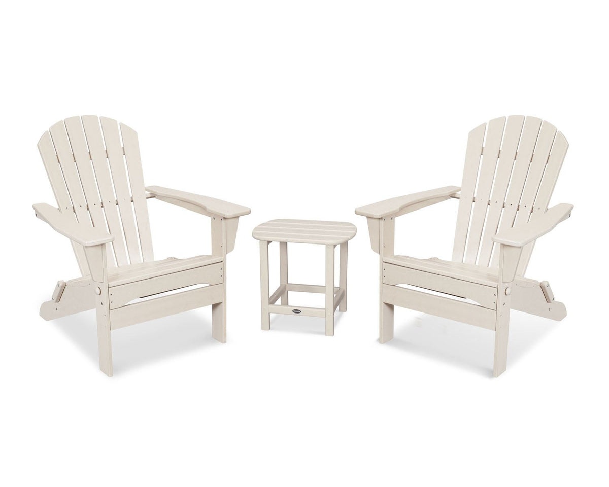 POLYWOOD® South Beach 3-Piece Folding Adirondack Set - Sand