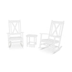 POLYWOOD® Braxton 3-Piece Porch Rocking Chair Set - White