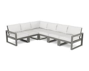 POLYWOOD® EDGE 6-Piece Modular Deep Seating Set - Slate Grey/Natural Linen