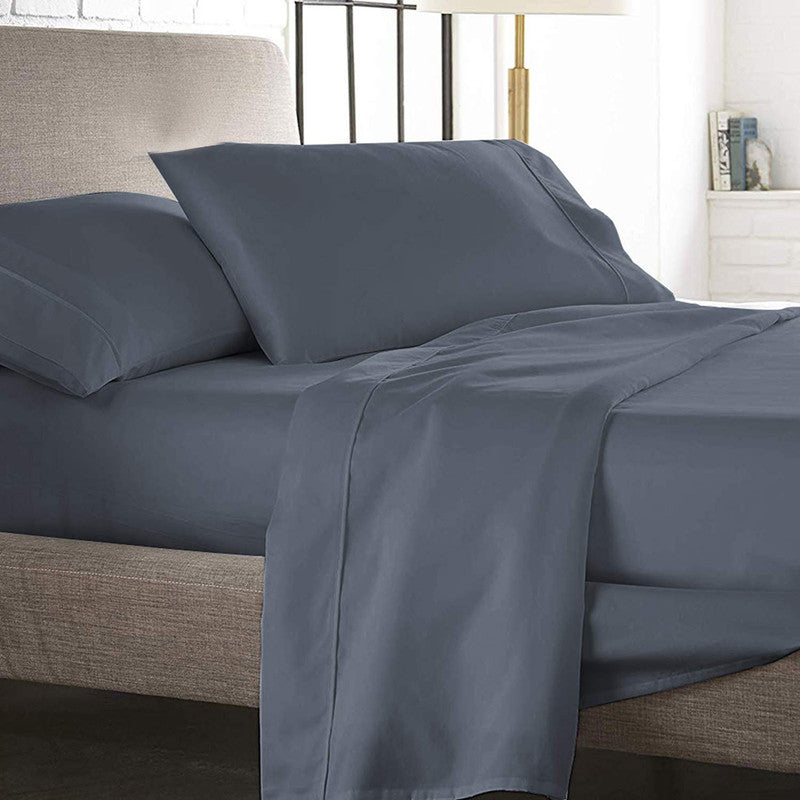 Edirne Cotton Queen Sheet Set Charcoal Leon's.ca