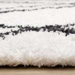 Pascal 7'10" x 10'6" Geometric Comfort Shag Area Rug - White, Grey