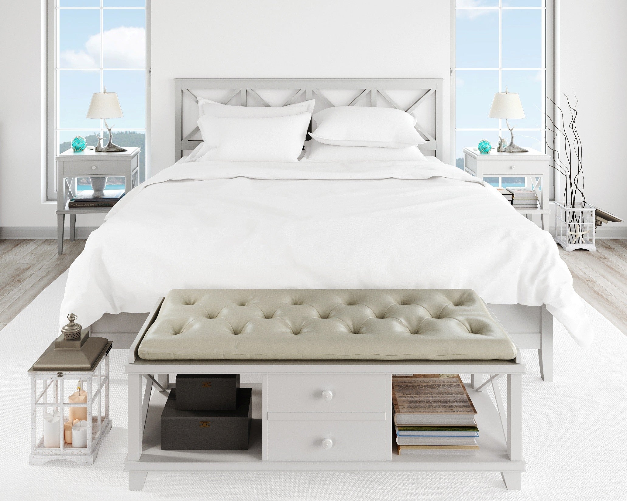 Cotton House 600 Thread Count 100% Egyptian Cotton Queen Sheet Set - White