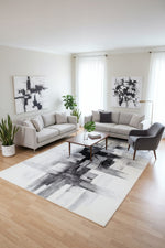 Merinos Diamond 6'6" x 9'5" Area Rug - Cream, Grey