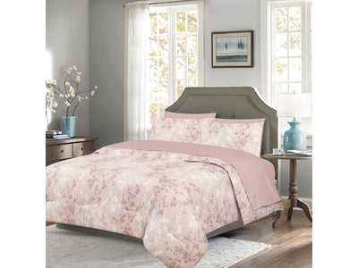 Cotton House 7-Piece Queen Comforter Set - Rose Bloom