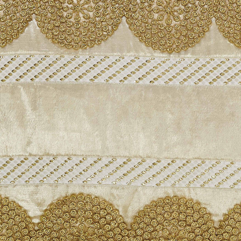 Lycia Velvet Decorative Cushion - 14 x 15 - Crème
