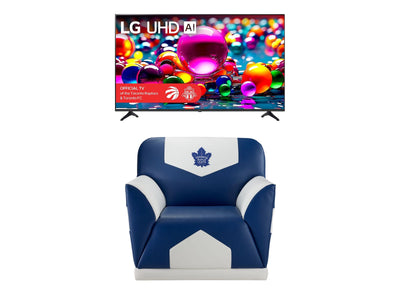 Power Play Package LG 75" 4K Smart UHD TV and Toronto Maple Leafs Chair