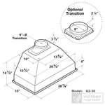 VICTORY Stainless Steel 30" 700 CFM Range Hood Insert - Q2-30--