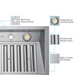 VICTORY Stainless Steel 30" 700 CFM Range Hood Insert - Q2-30--
