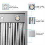 VICTORY Stainless Steel 48-Inch 750 CFM Insert Range Hood - Q5-48