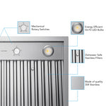 VICTORY Stainless Steel 30" 750 CFM Range Hood Insert - Q5-30-6--