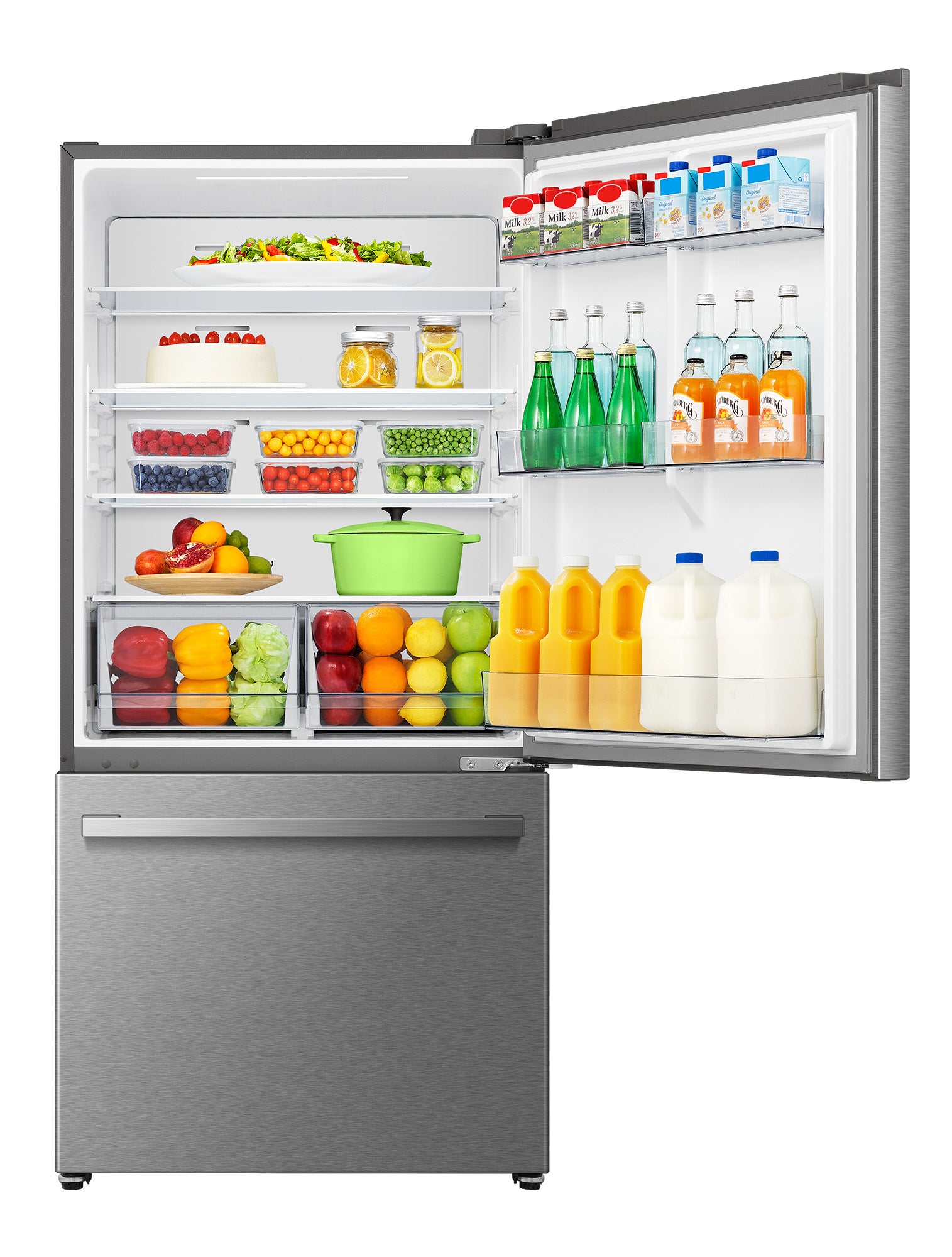 Hisense 31.5" 22.3 Cu. Ft. Stainless Steel Bottom-Freezer Refrigerator - RB22A2FSE